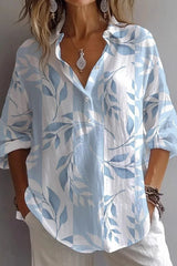 Unique Print Lapel Long Sleeve Casual Shirt