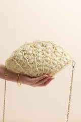 Fairy Shell Hollowed-Out Crossbody Straw Bag