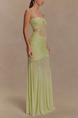 Fashion Lace Splicing Sexy Sleeveless Off-shoulder Slim Maxi Dress