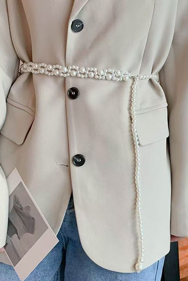 Exquisite Multi-layer Pearl Beaded Tassel Waist Necklace