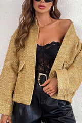 Fashion Sequin Long Sleeve Casual Pocket Loose Jacket