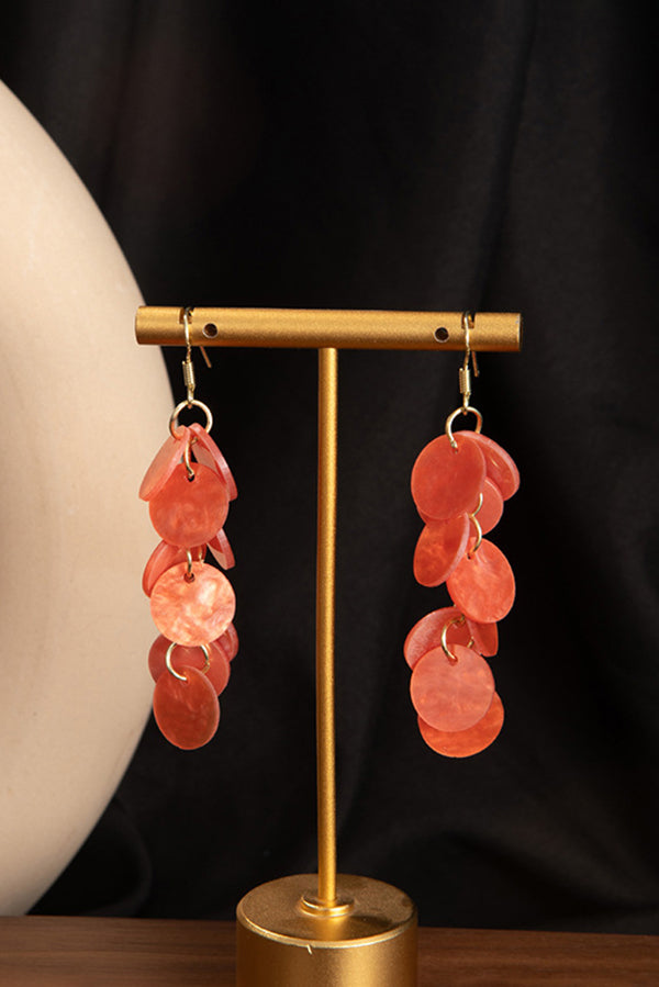 Resort Style Colorful Round Shell Tassel Earrings