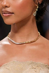 Simple and Light Luxury Metal Irregular Diamond Necklace