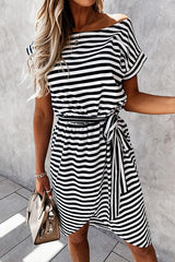 Hilton Cotton Blend Striped T-shirt Dress