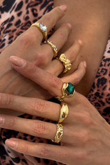 Fashionable Hollow Diamond Irregular Retro Ring