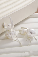 Elegant Pearl Bow Tassel Pearl Earrings
