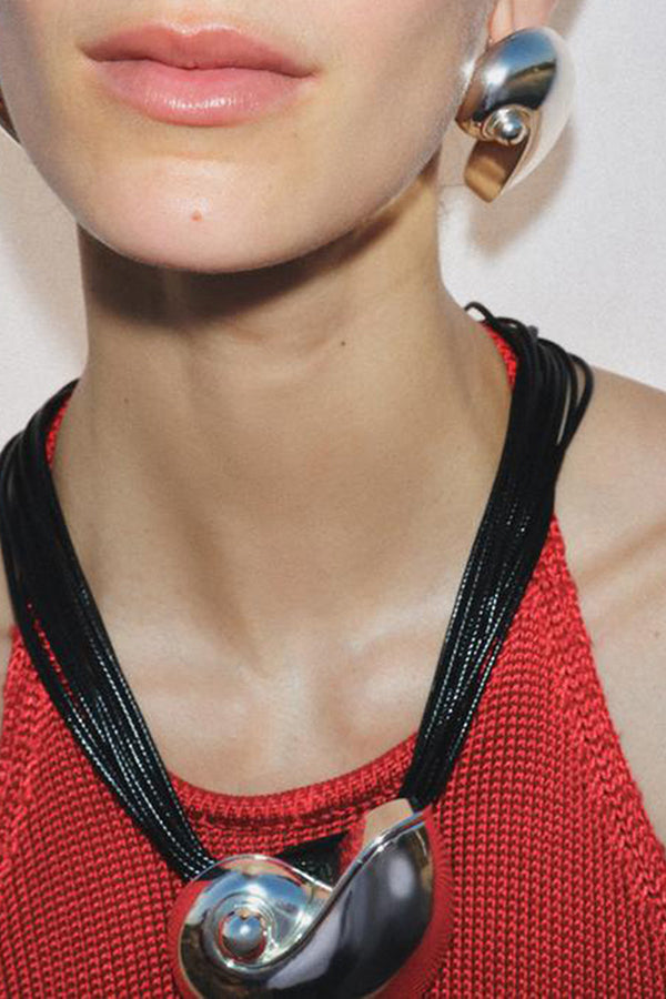 Fashionable Marine Style Shiny Conch Pendant Necklace and Earrings