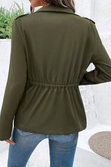 Fashion Long Sleeve Pocket Casual Zipper Jacket