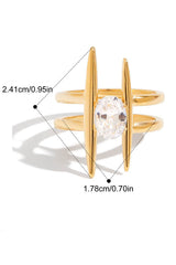 Elegant Zircon Geometric Titanium Steel Ring