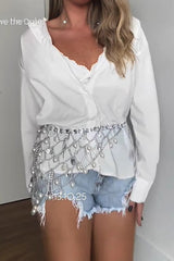 Holiday-themed Openwork Pearl Pendant Waist Chain