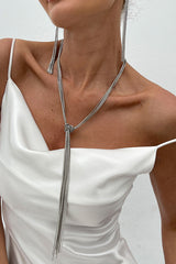 Simple Y-shaped Metal Tassel Chain Necklace