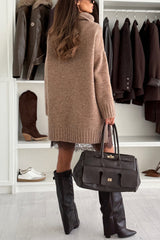 Breezy City Knit Turtleneck Long Sleeve Relaxed Sweater