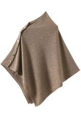 Women Cashmere Knit Shrug Bolero Side Button Detail Lightweight Shawl  Poncho